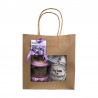 Duo Cadeau – Moulin à herbes de Provence (motif lavande) + Sac coton 100 g – Présentation kraft