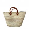 Doum Palm Basket – Large Capacity, Leather-Wrapped Handles